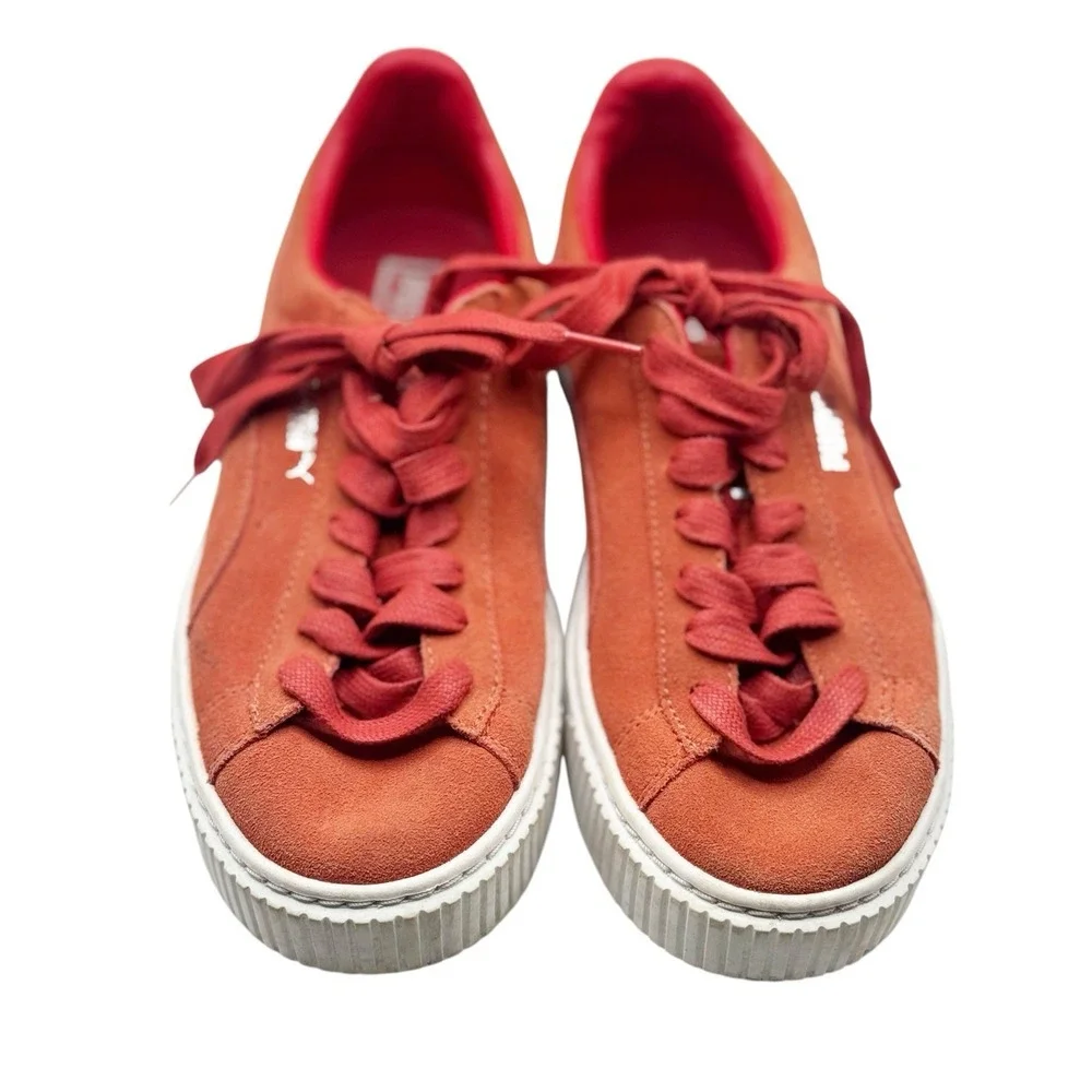 PUMA‎ BASKET CLASSIC PATENT EMBOSS SHOES: RED SIZE US 6.5 Women